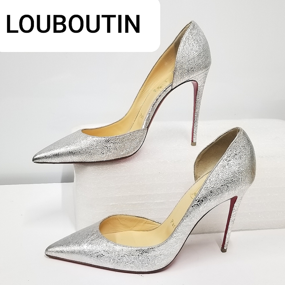 Chrstian Louboutin Iriza Specchio Vintage 100 mm Silver Stiletto Heels pumps